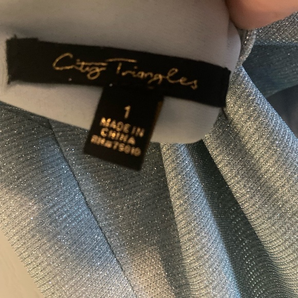 City Triangles Iridescent One Shoulder Gown w Cutout - Picture 5 of 10